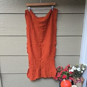 Lucky Brand Rusty Orange 100% wool Blanket Scarf